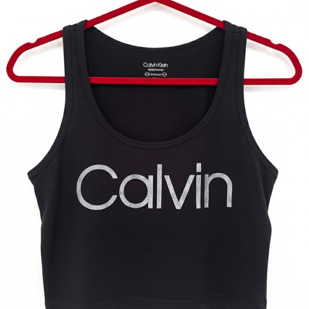 Calvin Klein Black Tank Top with Silver Logo